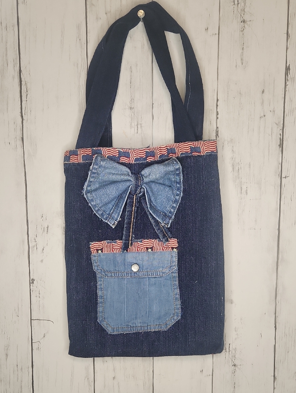 One-of-a-Kind Upcycled Americana Denim Shoulder Bag 🇺🇸